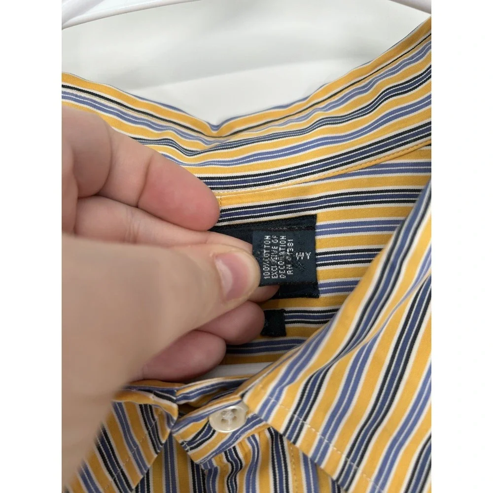 Polo Ralph Lauren Shirt 3XL Big 3XB Yellow Blue Striped Classic‎ Fit Button Down